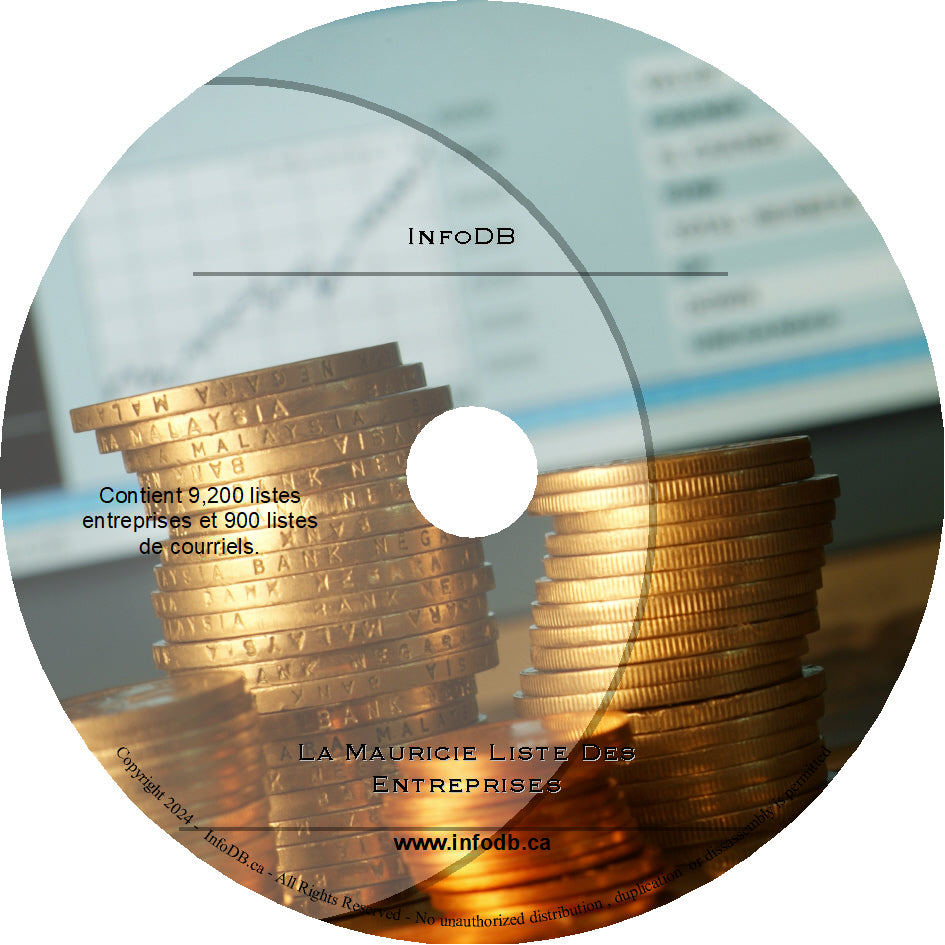LA MAURICIE Liste Des Entreprises - Contient 9,200 listes entreprises et 900 listes de courriels.