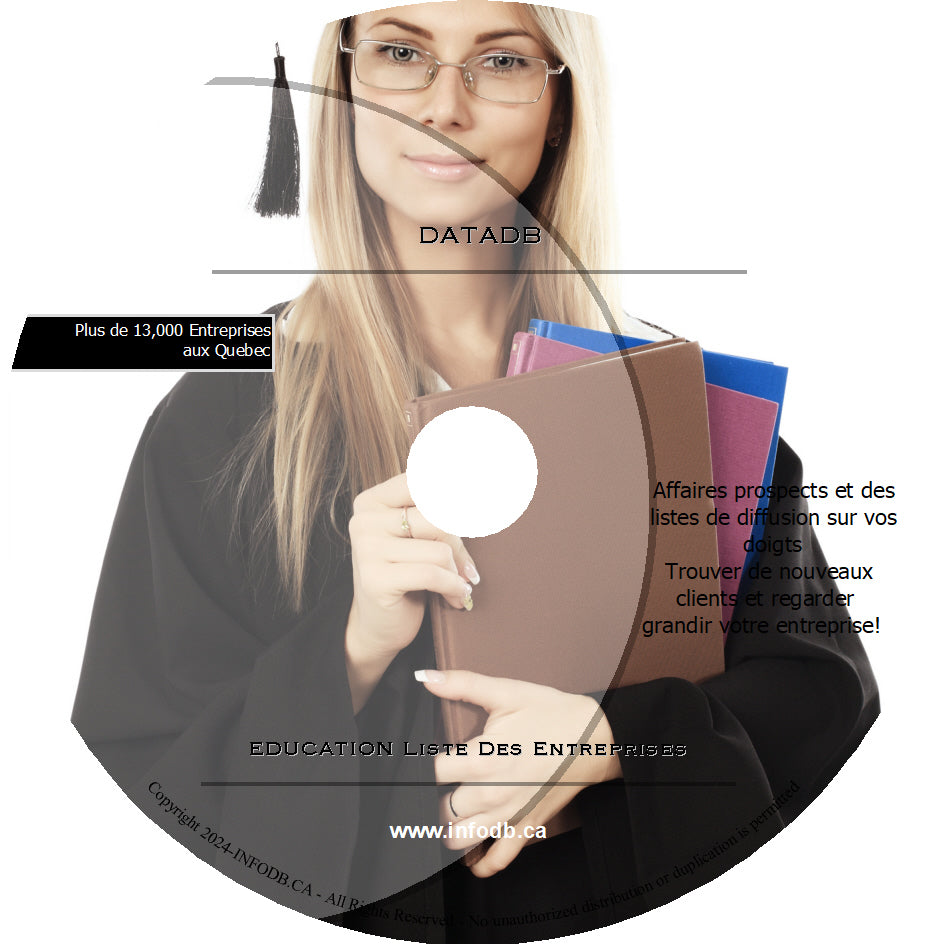 EDUCATION Liste Des Entreprises- 35,000 listes d'entreprises et 5,000 listes de courriels.