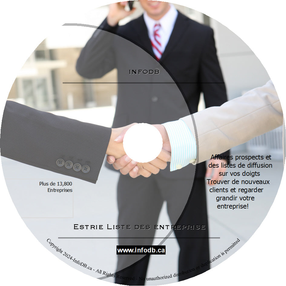 ESTRIE Liste Des Entreprises -13,800 listes d'entreprises et 924 listes de courriels.
