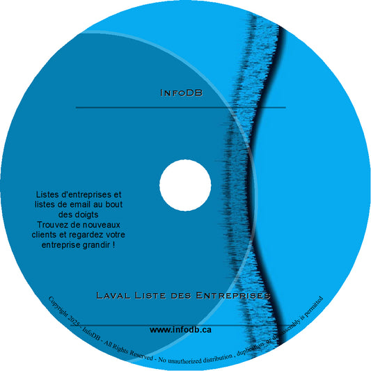 LAVAL Liste Des Entreprises - 14,000 listes d'entreprises et 2,500 listes de courriels
