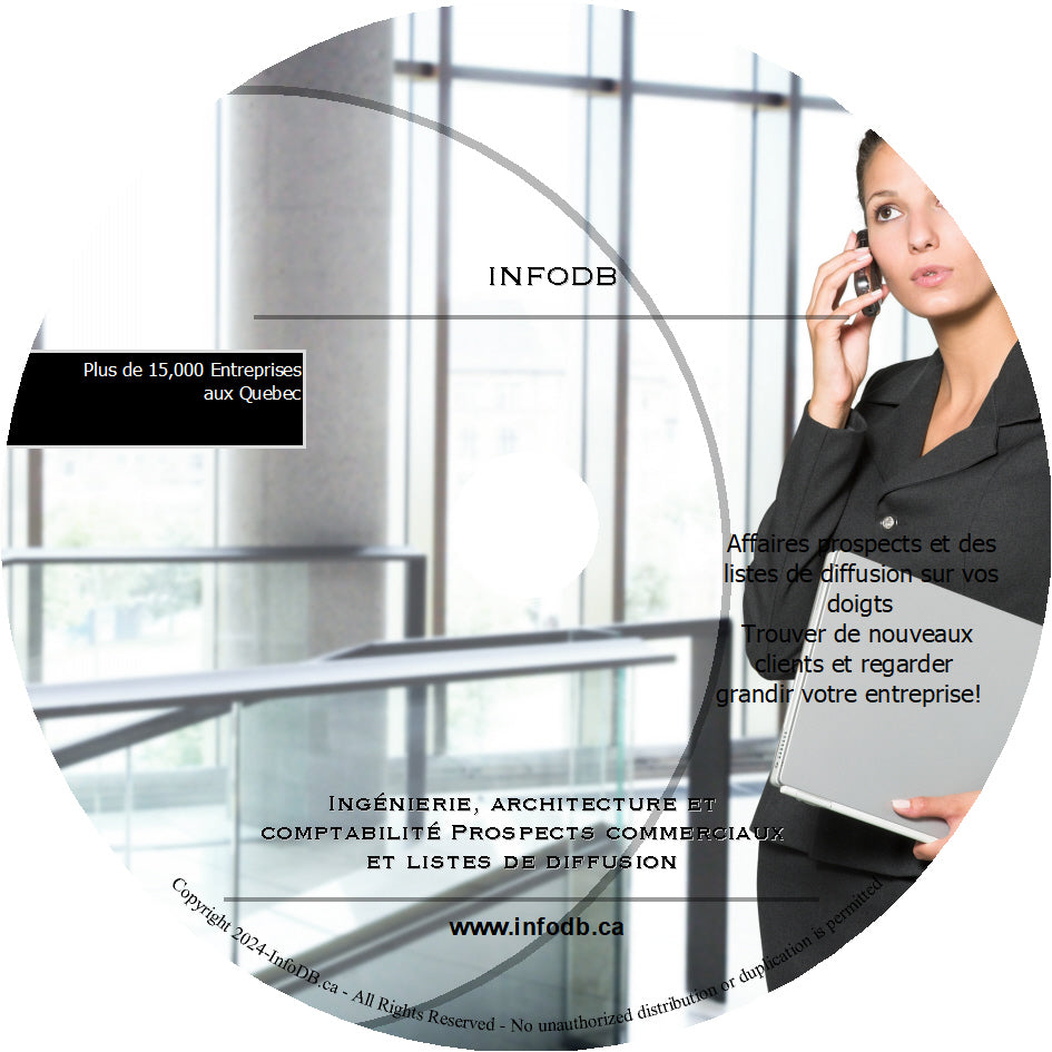 COMPTABLE, INGENIEURS et ARCHITECTES Liste Des Entreprises  - 15,000 listes d'entreprises  et 2700 courriels